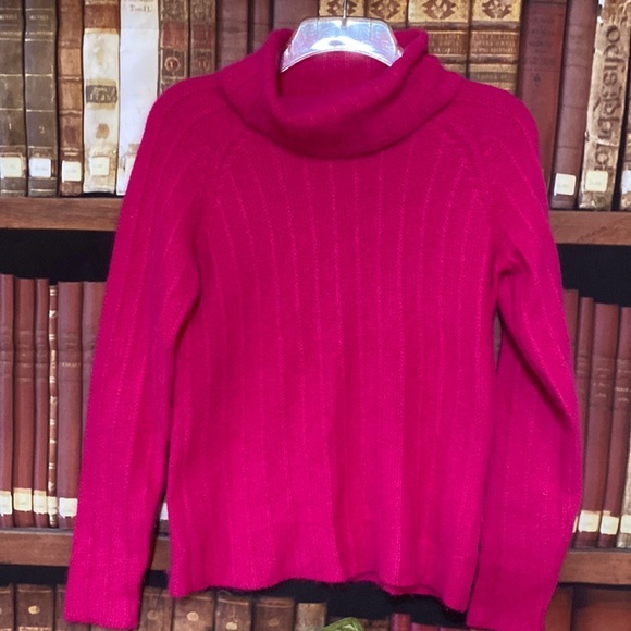 Rafaela Petites P hot pink angora blend cowl neck pull over sweater‎ - Picture 1 of 8